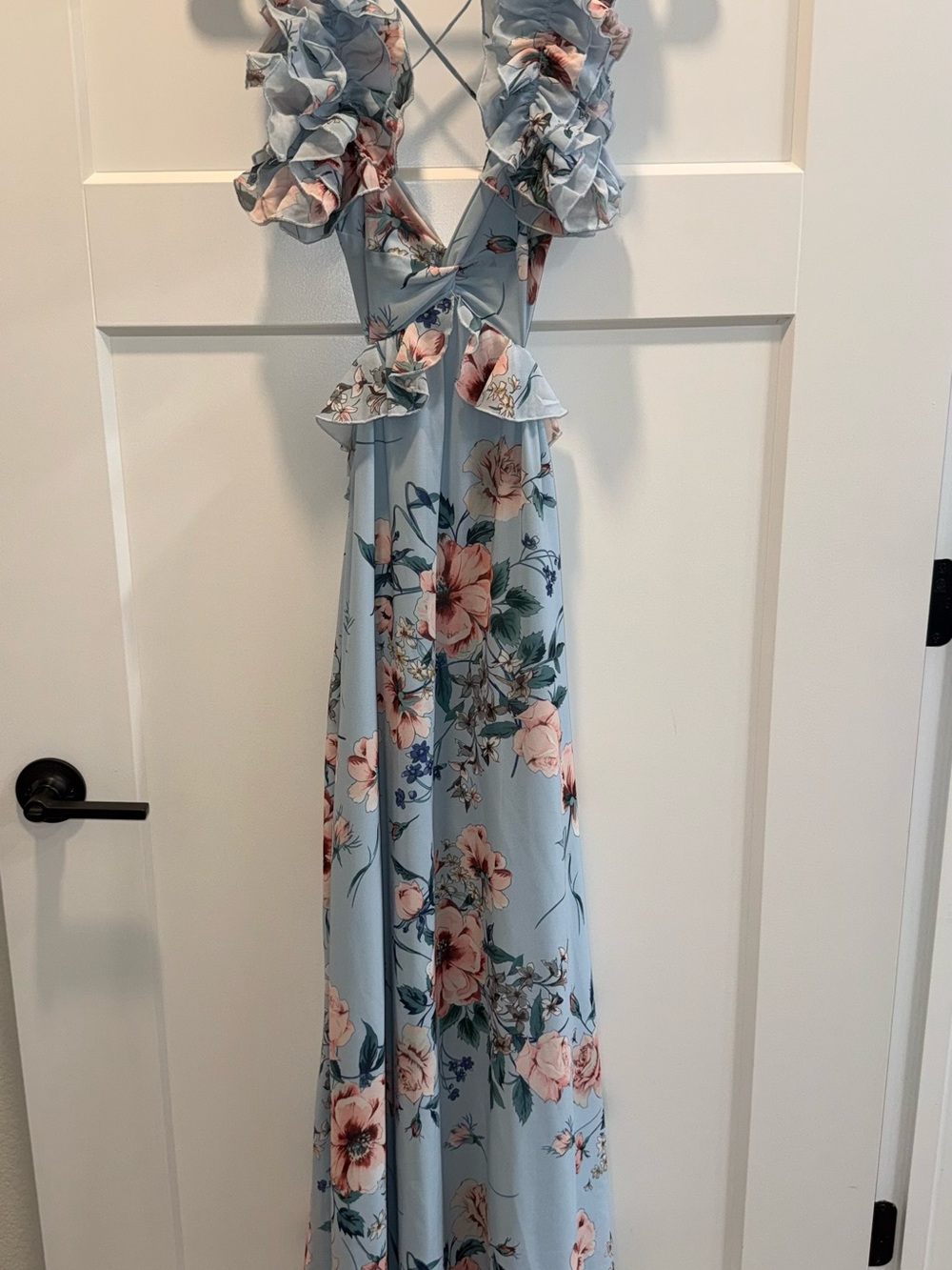 Petal & Pup Light Blue Floral Ruffle Wedding Dress
